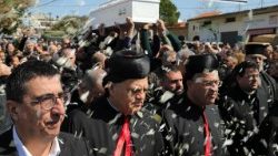 Funeral of Father Pierre al-Rahi, a priest who died of injuries he sustained from Israeli fire, according to medics and first responders, in Qlaya