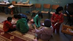 Eine Schule in Beirut, die in eine Notunterkunft umgewandelt wurde.