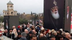 Mazishi ya Patriaki wa Kikatoliki wa  Georgia Ilia II huko Tbilisi.