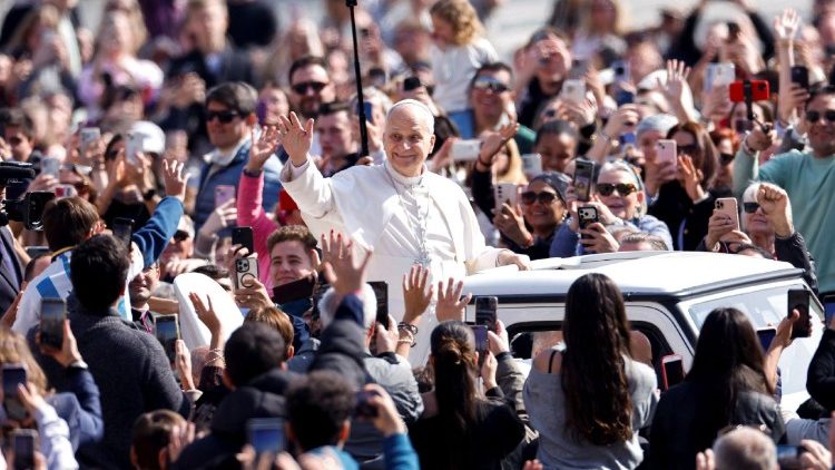 Pope Leo XIV holds the weekly general audience in Saint Peter's Square at the Vatican
