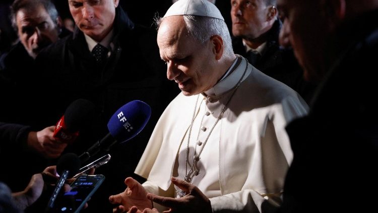 Pope Leo leaves the papal residence to head back to the Vatican, in Castel Gandolfo
