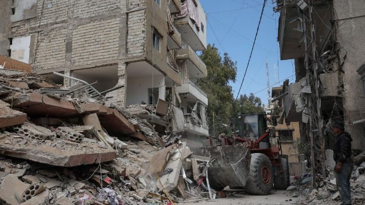 Rue de Tyr après les bombardements israéliens