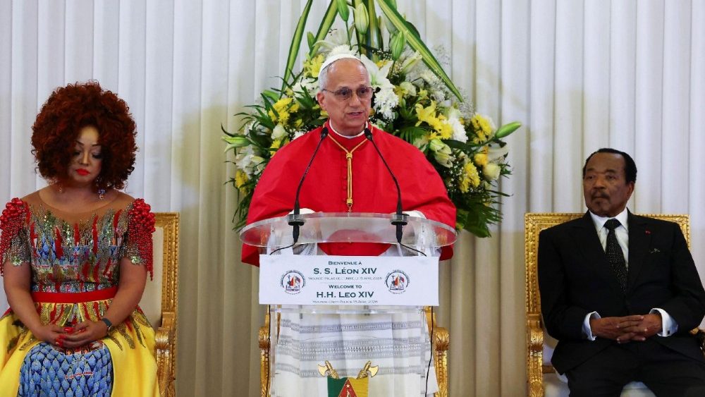 Падчас сустрэчы Льва XIV з прадстаўнікамі камерунскага грамадства і дыпламатыі