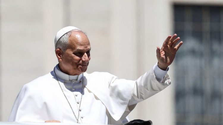 Pope Leo XIV leaves after the weekly general audience in St. Peter's Square at the Vatican
