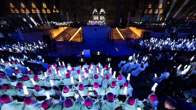 Das Lichterschauspiel nach der Segnung des Christusturms