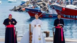 XIV. Leó pápa Gran Canaria szigetén, Arguineguín kikötőjében