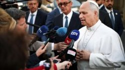 Pope Leo XIV leaves Papal residence in Castel Gandolfo to head back to Vatican