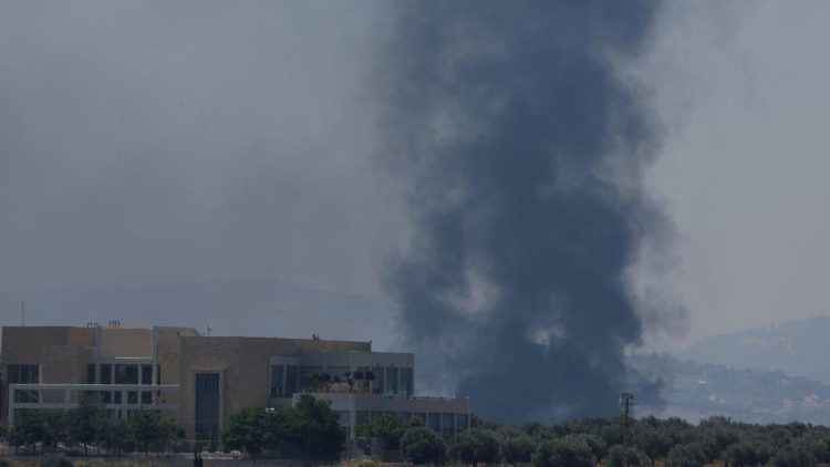 Smoke billows from southern Lebanon, as seen from Nabatieh