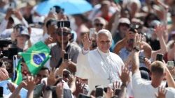 Pope Leo holds the weekly general audience in St. Peter's Square at the Vatican