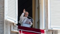 Pope Leo leads the Angelus prayer at the Vatican