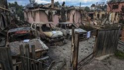Aftermath of Russian missile and drone attack in Kyiv
