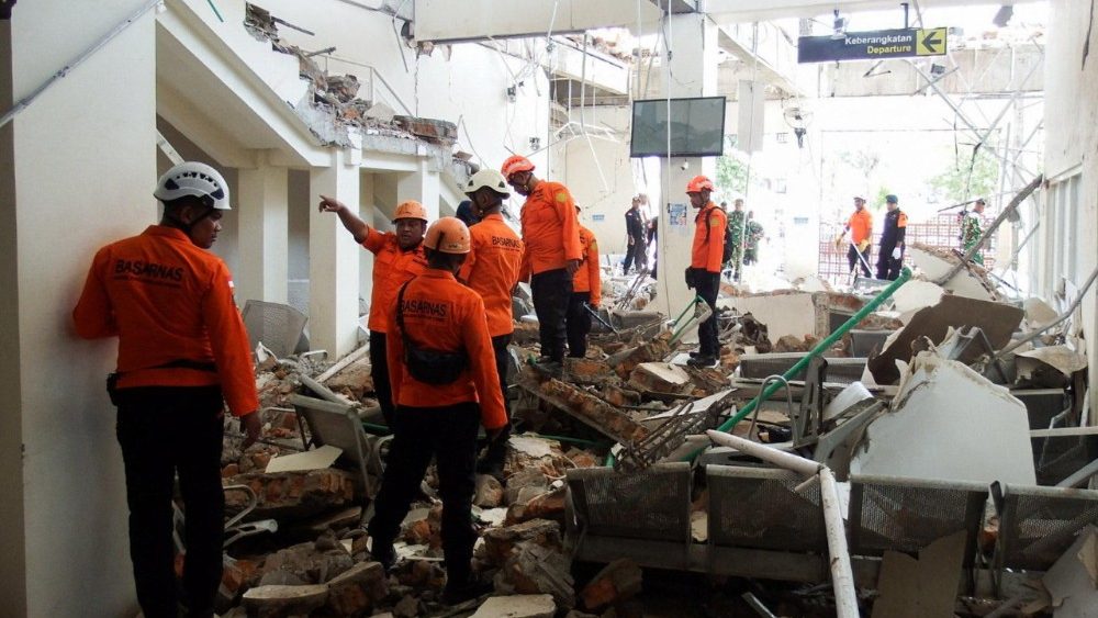 Aftermath of earthquake in Indonesia