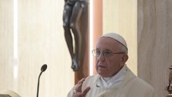 Pope Francis preaches at the daily Mass at Casa Santa Marta
