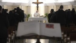 Pope Francis celebrates Mass at Casa Santa Marta