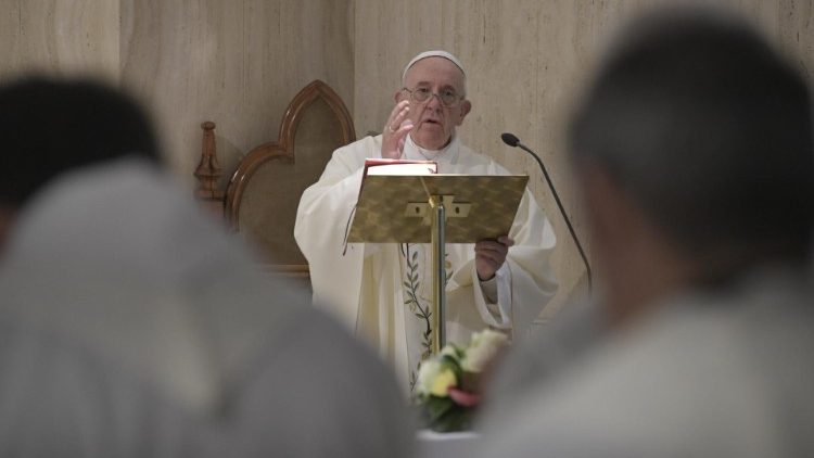 Pope Francis celebrates Mass at the Casa Santa Marta