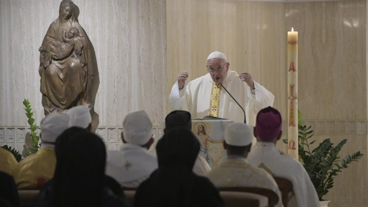 Pope Francis preaches at the morning Mass