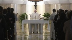 Pope Francis celebrates Mass at Casa Santa Marta