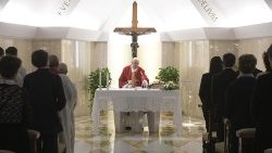 Pope Francis celebrates Mass at the Casa Santa Marta