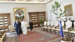 Donald Tusk na audiencji u papieża Franciszka 10 maja 2019 r.