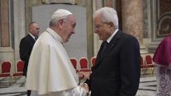Papa Francesco e il presidente della Repubblica Italiana Sergio Mattarella, 13 ottobre 2019
