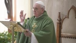 Pope Francis celebrates Mass at the Casa Santa Marta