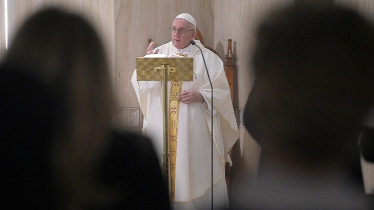 Pope Francis celebrates Mass at Casa Santa Marta