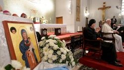 2021.12.02 Viaggio Apostolico a Cipro e in Grecia - Incontro con i Sacerdoti, Religiosi, Diaconi e Catechisti nella Cattedrale Maronita di Nostra Signora delle Grazie