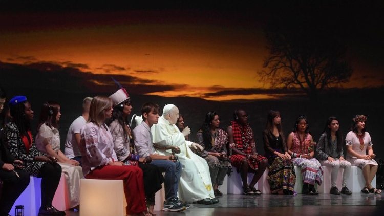 Papież Franciszek podczas spotkania w Asyżu, zdjęcie archiwalne