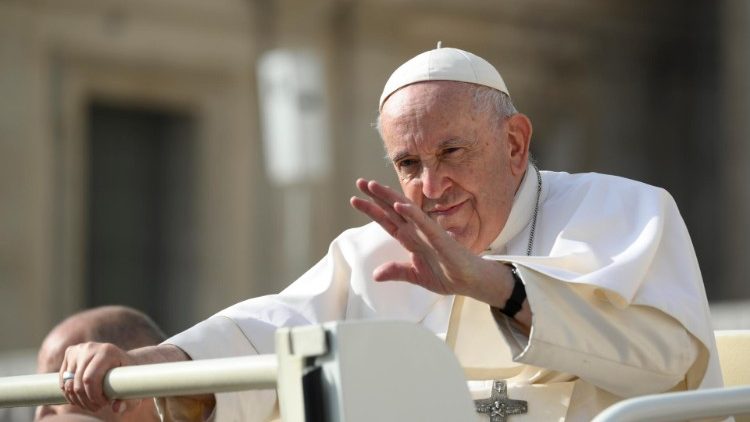 Pope Francis greets the faithful during his weekly General Audience
