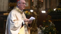 Le cardinal Parolin célébrant une messe en avril 2023. 