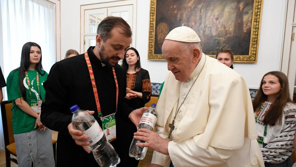 Setkání s ukrajinskými poutníky na apoštolské nunciatuře v Lisabonu