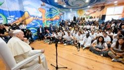 Voyage apostolique du Pape au Portugal à l'occasion des JMJ - Rencontre du Saint-Père avec les jeunes Scholas Occurrentes.