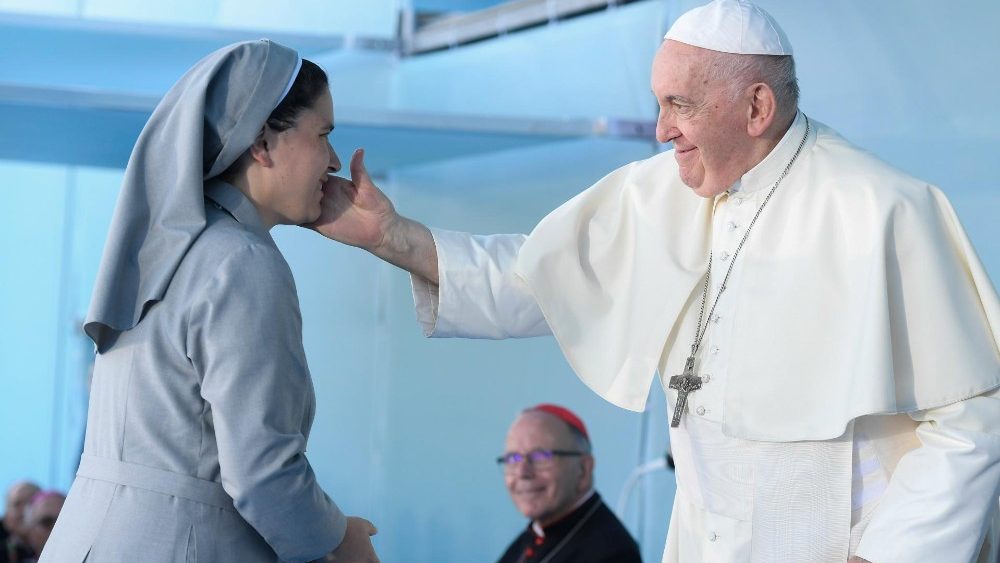 Cerimônia de acolhida da JMJ, no Parque Eduardo VII, em Lisboa (Vatican Media)