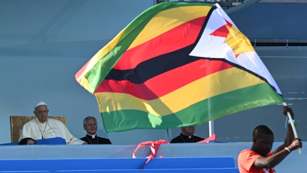 Cerimônia de acolhida da JMJ, no Parque Eduardo VII, em Lisboa (Vatican Media)