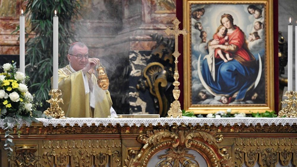 Кардынал Дзяржсакратар П’етра Паралін падчас біскупскага пасвячэння двух апостальскіх нунцыяў