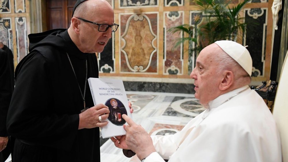 Папа з ўдзельнікамі Сусветнага кангрэса бэнэдыктынскіх аблатаў