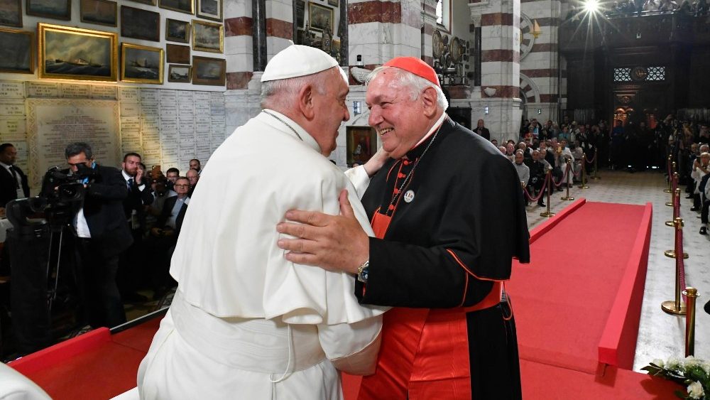 Папа ў марсэльскай базіліцы Нотр-Дам дэ ля Гард