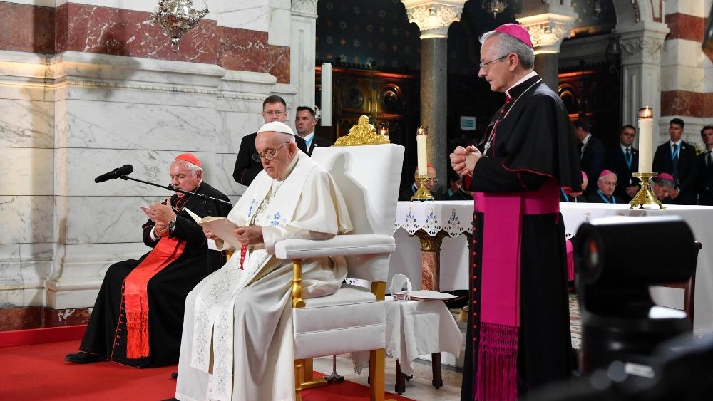Папа ў марсэльскай базіліцы Нотр-Дам дэ ля Гард