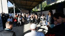 François à Marseille, samedi 23 septembre, dans la Maison des Missionnaires de la Charité. 