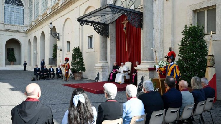 Bei der Audienz für die Mitglieder der Bruderschaft der Jungfrau von Montserrat 