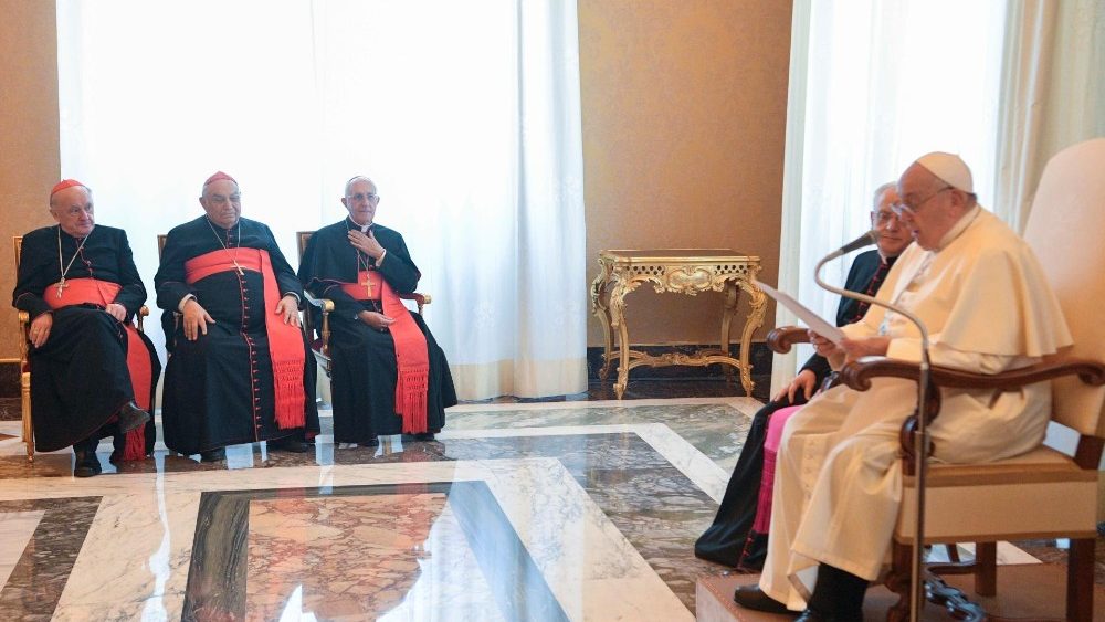 Папа падчас аўдыенцыі з дэлегацыяй Ордэна Гроба Хрыстовага ў Іерусаліме