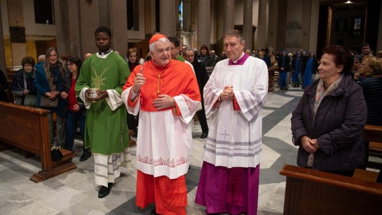 Lors de la prise de possession de la Diaconie de San Giuseppe al Trionfale, le 19 novembre 2023.