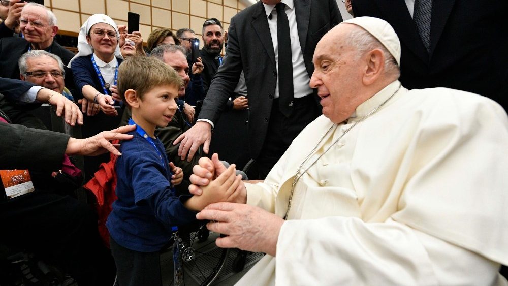 Аўдыенцыя для Італьянскага нацыянальнага саюза транспартавання хворых у Лурд і міжнародныя санктуарыі