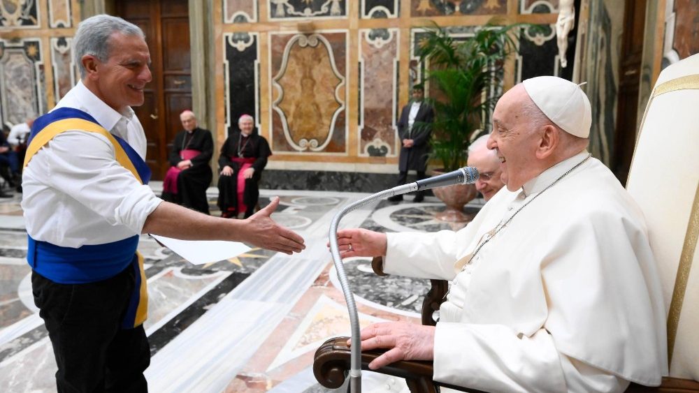 Аўдыенцыя для дэлегацыі аб'яднання Facchini di Santa Rosa