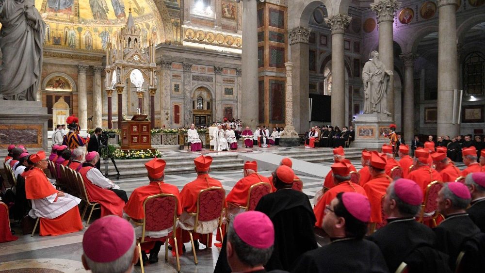 Малітва нешпараў у базіліцы святога Паўла за Мурамі