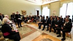 Delegación de la Red Mundial de Oración del Papa recibidos por Francisco en enero de 2024