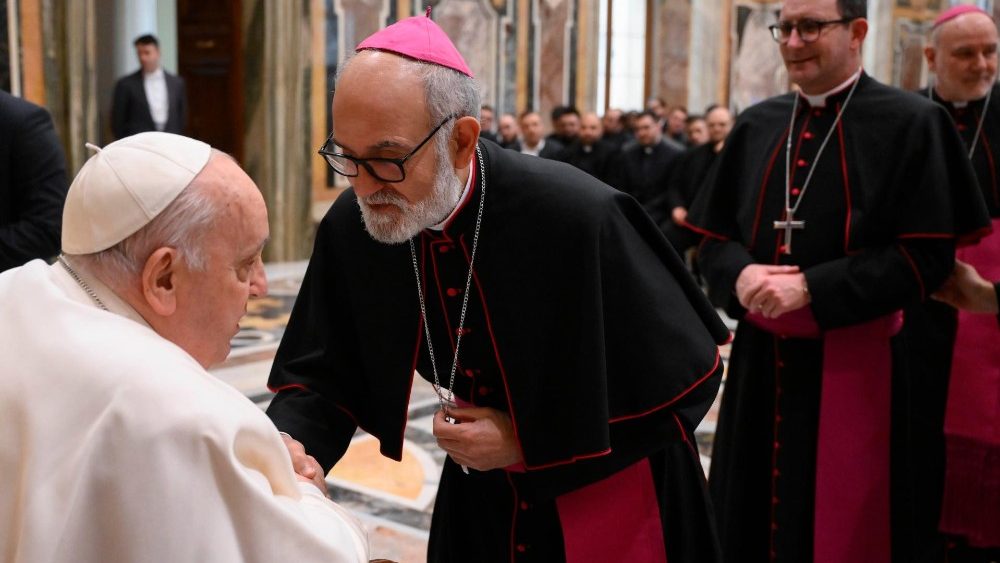 Папа падчас аўдыенцыі з дэлегацыіяй Арцыбіскупскай семінарыі Неапаля