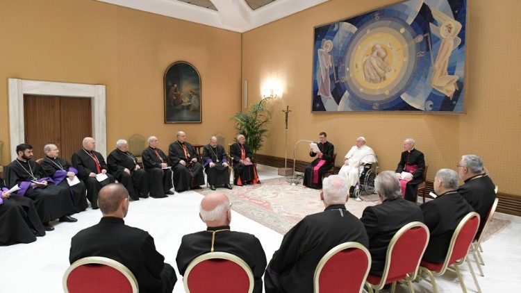Encuentro del Santo Padre con los miembros de la Iglesia católica armenia - miércoles 28 de febrero de 2024. (Vatican Media)
