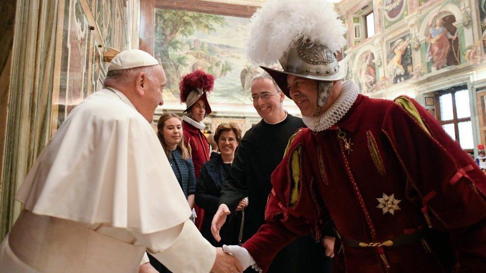 Аўдыенцыя для членаў Папскай швейцарскай гвардыі