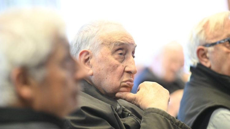 Priests at the meeting with Pope Francis